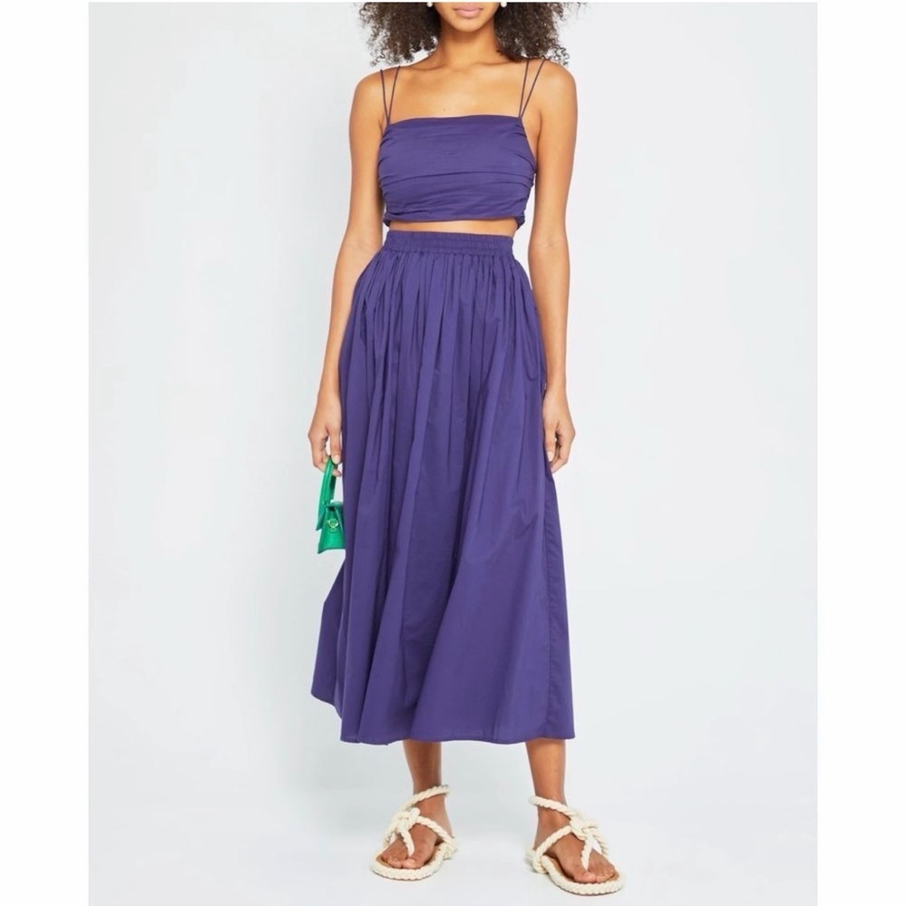 100% Cotton Maxi Skirt and Top Set
 - Elegant Gathered Waist